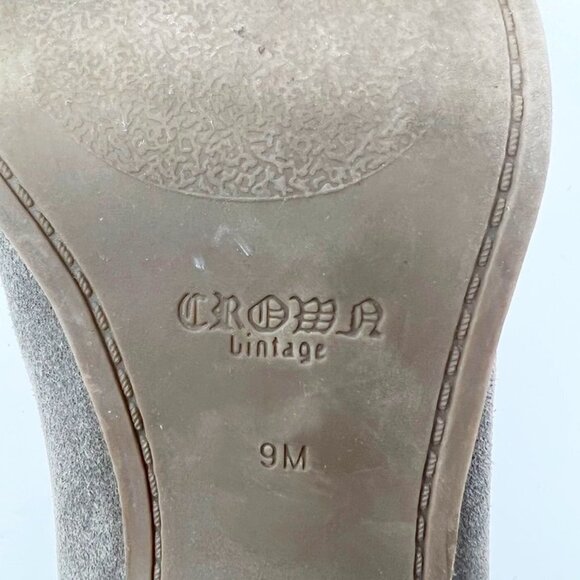 Crown Vintage Boots Womens 9 Grey Cvleio Suede Leather Upper Bootie Western Boho - Picture 9 of 16